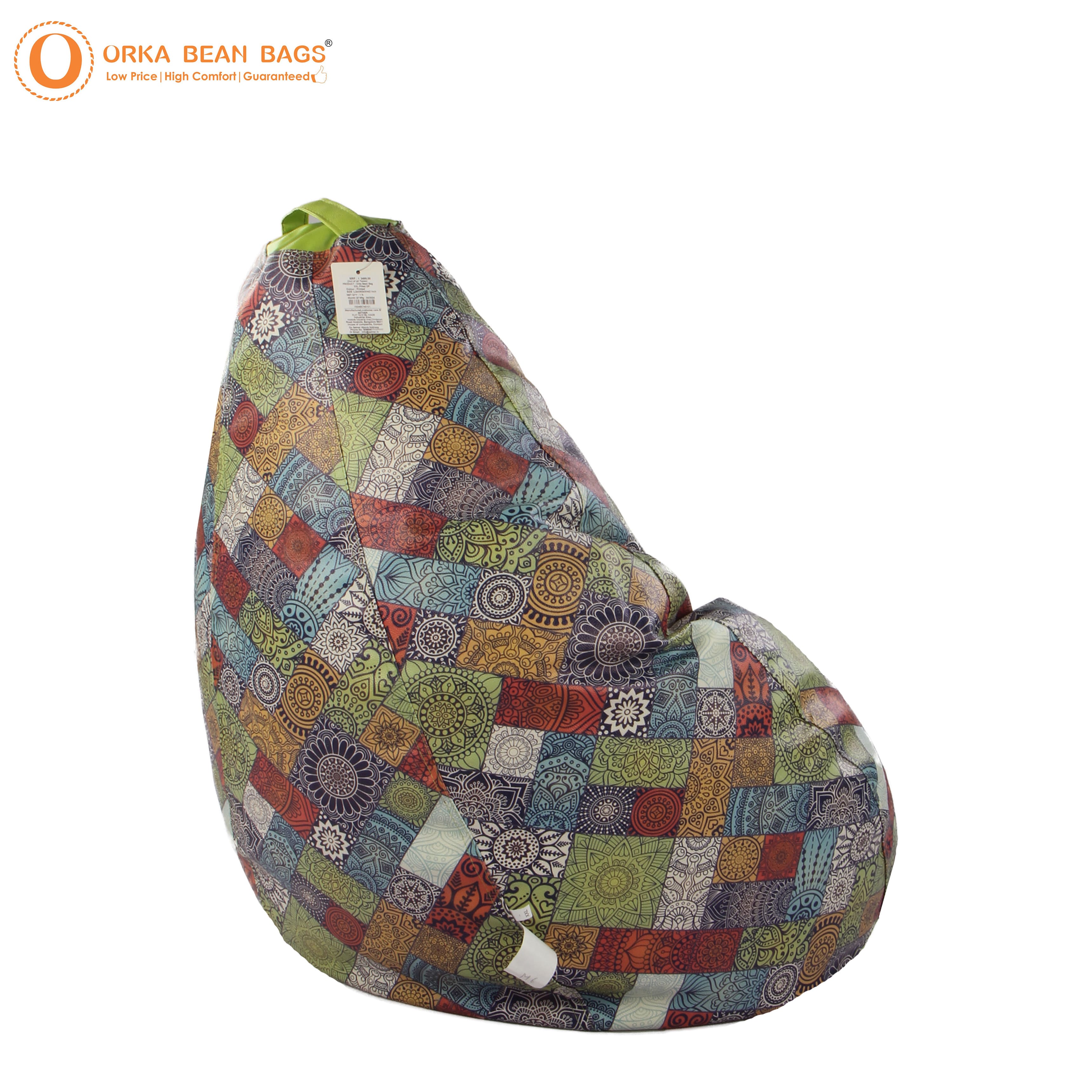 Orka Digital Printed Mandala Graphic XXXL Bean Bag Filled With Beans view 7